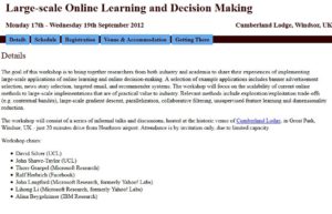 Large-scale Online Learning and Decision Making Workshop